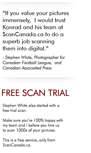 Start with a free trial with 30 slide negative photo scans.